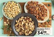 Macadamia, Brazil Or Pecan Nuts-Per 100g