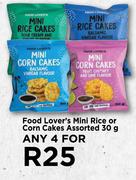 Food Lover's Mini Rice Or Corn Cakes Assorted-For Any 4 x 30g