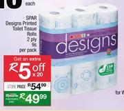 Spar Designs Printed Toilet Tissue Rolls 2 Ply-9s Per Pack