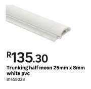 Trunking Half Moon 25 mm x 8 mm White PVC