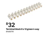 Terminal Block 8 x 12 (Green) 4 Way