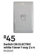 CBI Switch Electric White 1 Lever 1 Way 2 x 4