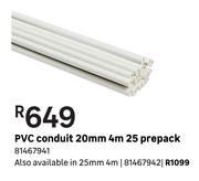 PVC Conduit 20 mm 4 m-25 Prepack