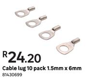 Cable Lug 10 Pack 1.5 mm x 6 mm