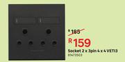Majortech Socket 2 x 3 Pin 4 x 4 Veti3