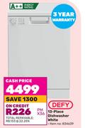 Defy 13 Place Dishwasher White