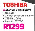 Toshiba 2.5" 2TB Hard Drive