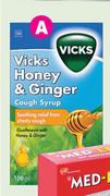 Vicks Cough Remedy Honey & Ginger-100ml Each
