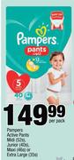 Pampers Active Pants Midi(52s), Junior(40s), Maxi(46s) Or Extra Large(35s)-Per Pack