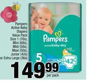 Pampers Active Baby Diapers Value Pack-Per Pack