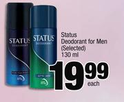 Status Deodorant For Men-130ml Each