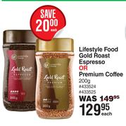 Lifestyle Food Gold Roast Espresso Or Premium Coffee-200g Each