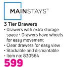 Mainstays 3 Tier Drawers