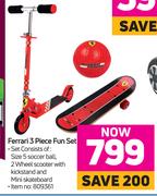 Ferrari 3 Piece Fun Set