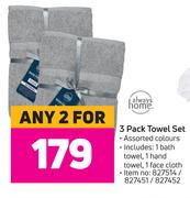 Always Home 3 Pack Towel Set-For 2
