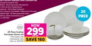 Always Home 20 Piece Scallop Porcelain Dinner Set-Per Set