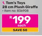 Tom's Toys 28cm Plush Giraffe-Each