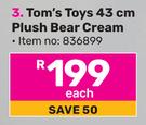 Tom's Toys 43cm Plush Bear Cream-Each