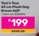 Tom's Toys 43cm Plush Dog Brown AOP