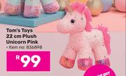 Tom's Toys 22cm Plush Unicorn Pink