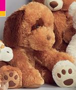 Tom's Toys 43cm Plush Dog Brown AOP