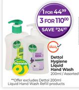 Dettol Hygiene Liquid Hand Wash Assorted-200ml