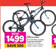 Raleigh 24" or 26" Mens or Ladies Eclipse Mountain Bike-Each