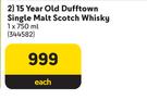 The Singleton 15 Year Old Dufttown Single Malt Scotch Whisky-750ml Each