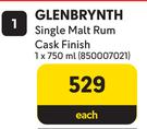 Glenbrynth Single Malt Rum Cask Finish-750ml Each
