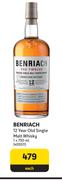 Benriach 12 Year Old Single Malt Whisky-750ml Each