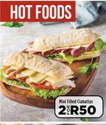 Mini Filled Ciabattas-For 2    