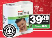 Spar Toilet Rolls 2 Ply (White)-4 Per Pack
