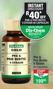Dis-Chem Pre & Pro Biotic 9 Strain 60 Capsules