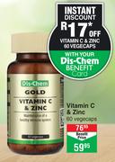 Dis-Chem Vitamin C & Zinc-60 Vegecaps