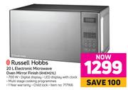 russell hobbs 20l electronic microwave mirror finish rhem21l