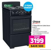 Univa 4 Plate 500mm Cable Stove U405-1