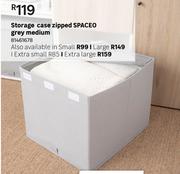 Spaceo Storage Case Zipped Grey Extra Small