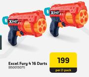 X Shot Excel Fury 4 16 Darts 850013071-Per 2 Pack