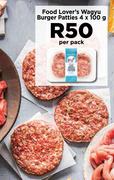 Food Lover's Wagyu Burger Patties-4 x 100g Per Pack