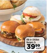 Rib Or Chicken Burgers-2s Each