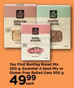 You First Banting Bread Mix 200g,Essential 4 Seed Mix Or Gluten Free Rolled Oats 500g-Each