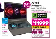 MSI 15.6"(39cm) Thin 15 Intel Core­ i5 Laptop