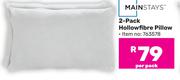 Mainstays 2-Pack Hollowfibre Pillow-Per Pack