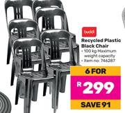 Buddi Recycled Plastic Black Chairs-For 6
