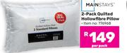 Mainstays 2-Pack Quilted Hollowfibre Pillow-Per Pack
