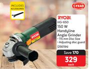 Ryobi 150W Handyline Angle Grinder HG-650-Each