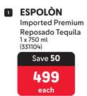Espolon Imported Premium Reposado Tequila-750ml Each