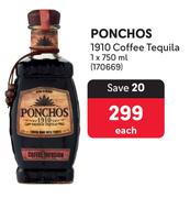 Ponchos 1910 Coffee Tequila-750ml Each