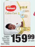 Huggies Extar Care Disposable Nappies Size 2 (66s)-Per Pack
