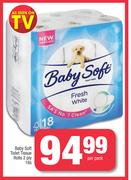 Baby Soft Toilet Tissue Rolls 2 Ply-18's Per Pack